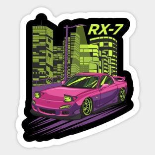 Mazda RX-7 (Magenta) Sticker